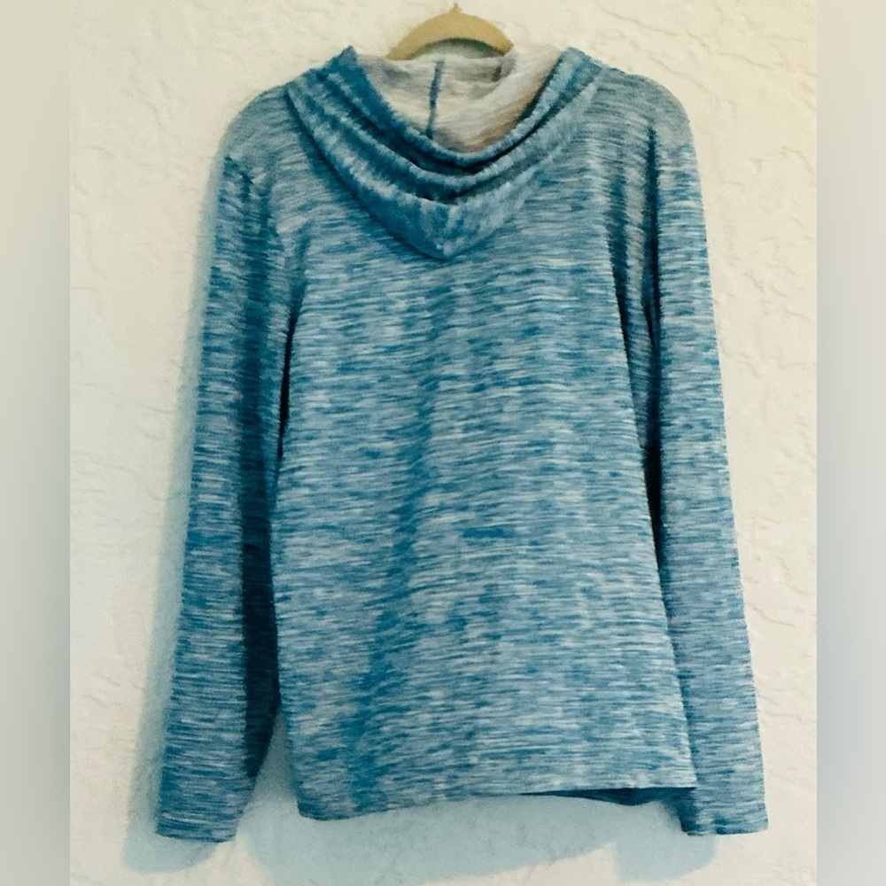 Tek Gear Blue and White Heathered  Men's Long Sleeve Hoodie Top - Picture 6 of 9